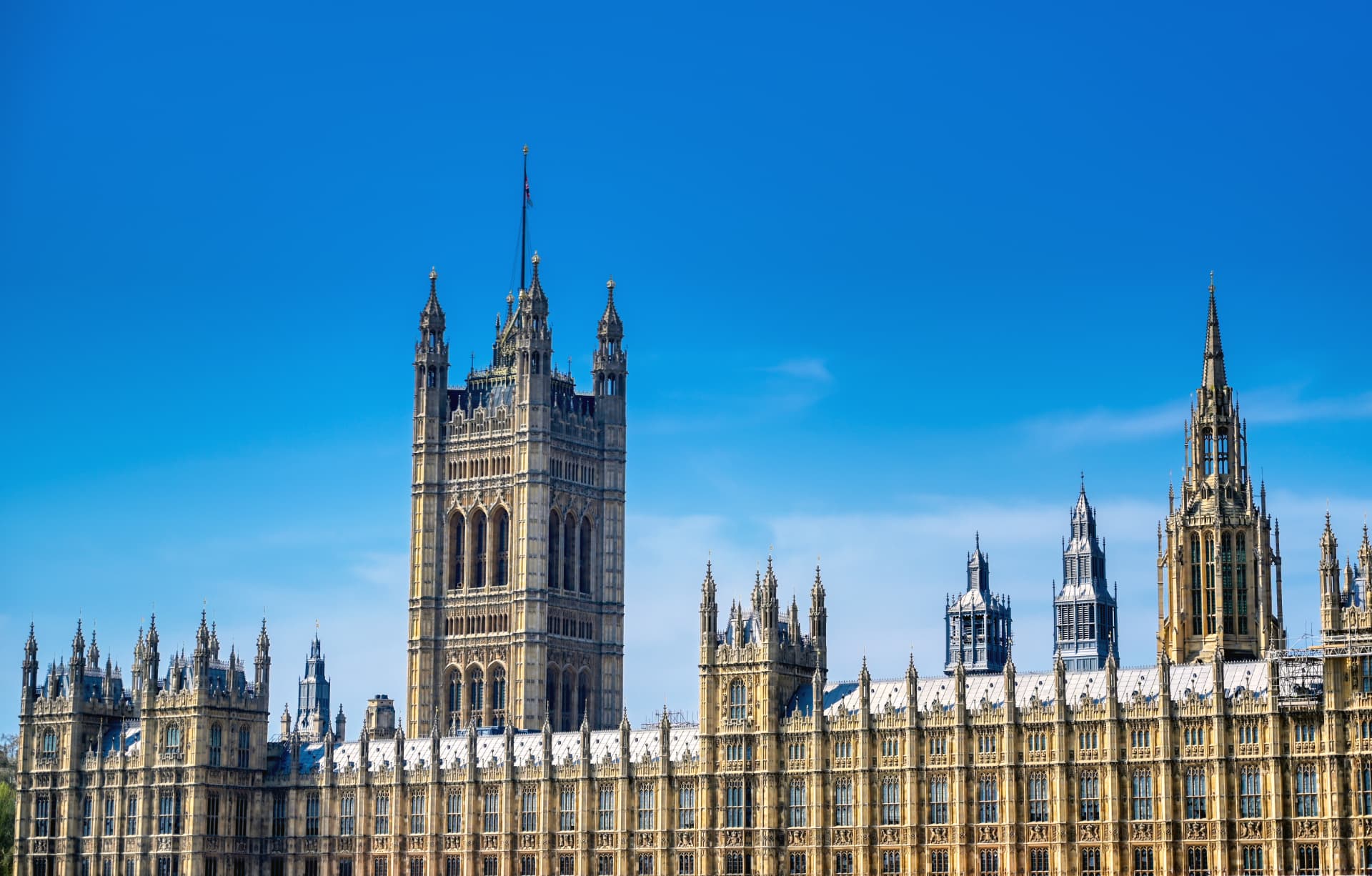 The Palace of Westminster beside the River Thames